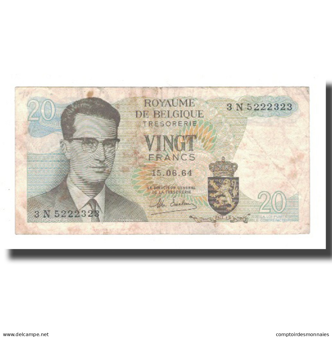 Billet, Belgique, 20 Francs, 1964, 1964-06-15, KM:138, B - Other & Unclassified