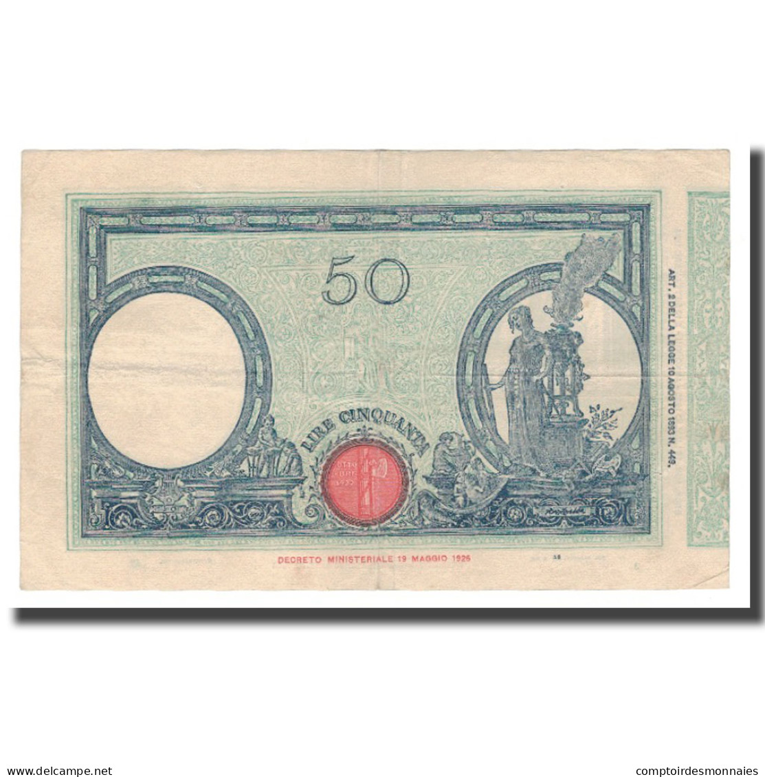 Billet, Italie, 50 Lire, 1926-36, KM:47c, TTB+ - 50 Lire