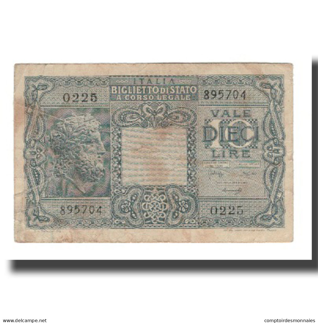 Billet, Italie, 10 Lire, 1944, 1944-11-23, KM:32b, TB - Italia – 10 Lire
