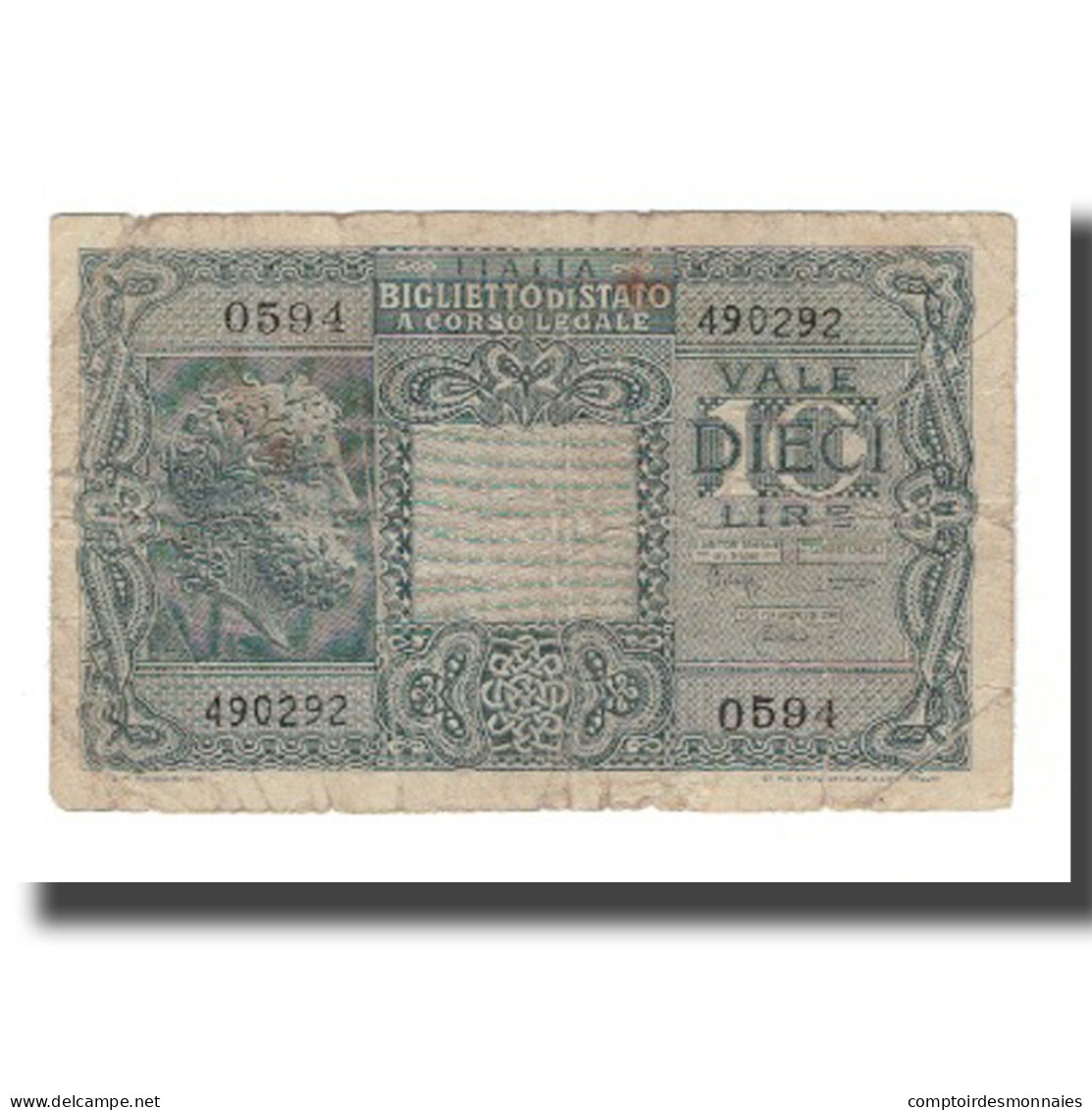 Billet, Italie, 10 Lire, 1944, 1944-11-23, KM:32c, TB - Italia – 10 Lire