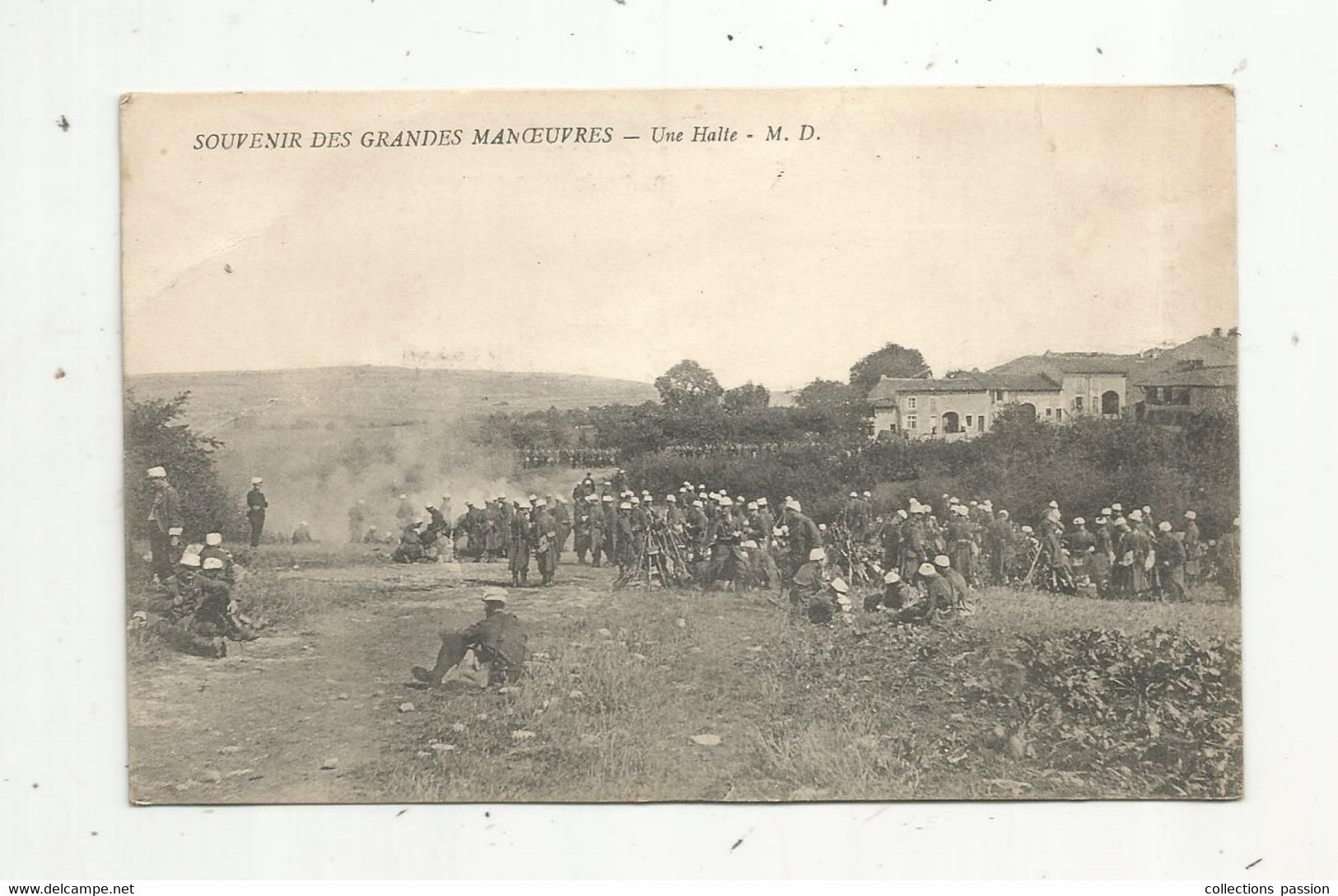 Cp , Militaria, SOUVENIR DES GRANDES MANOEUVRES, Une Halte, Ed. Le Journal : La France De Bordeaux Et Du Sud Ouest - Manoeuvres