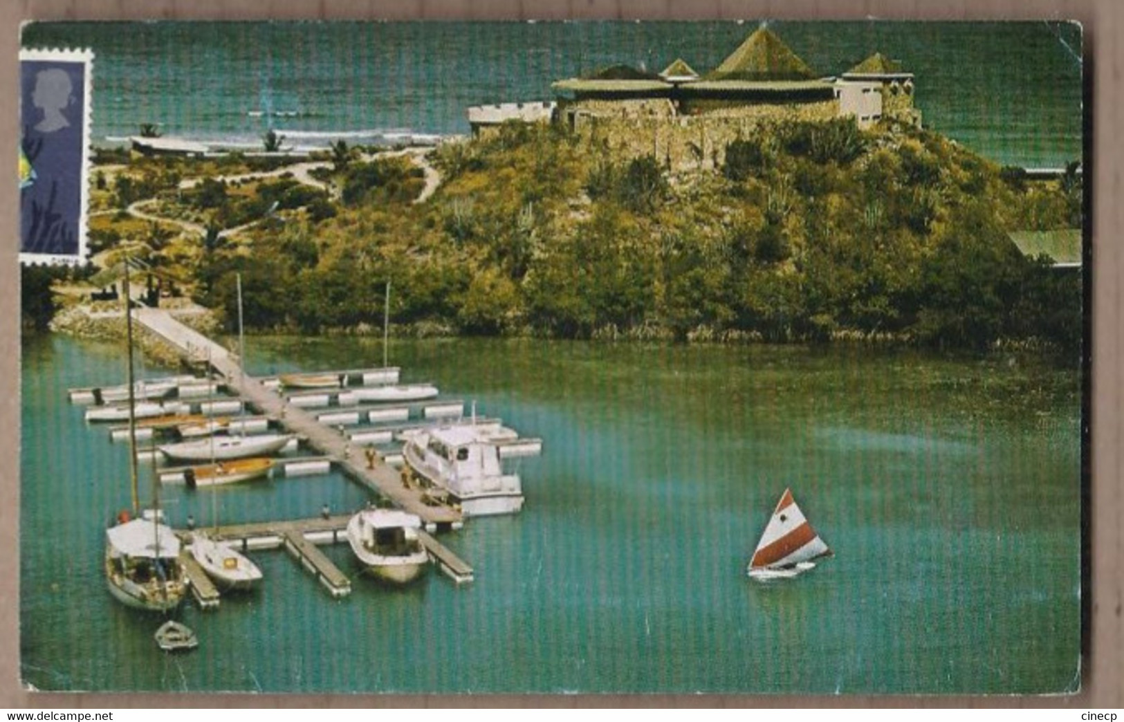 CPSM BRITISH VIRGIN ISLANDS - BIRAS CREEK HOTEL - TB PLAN Etablissement + Port Bâteaux + TB TIMBRES Oblitération - Virgin Islands, British