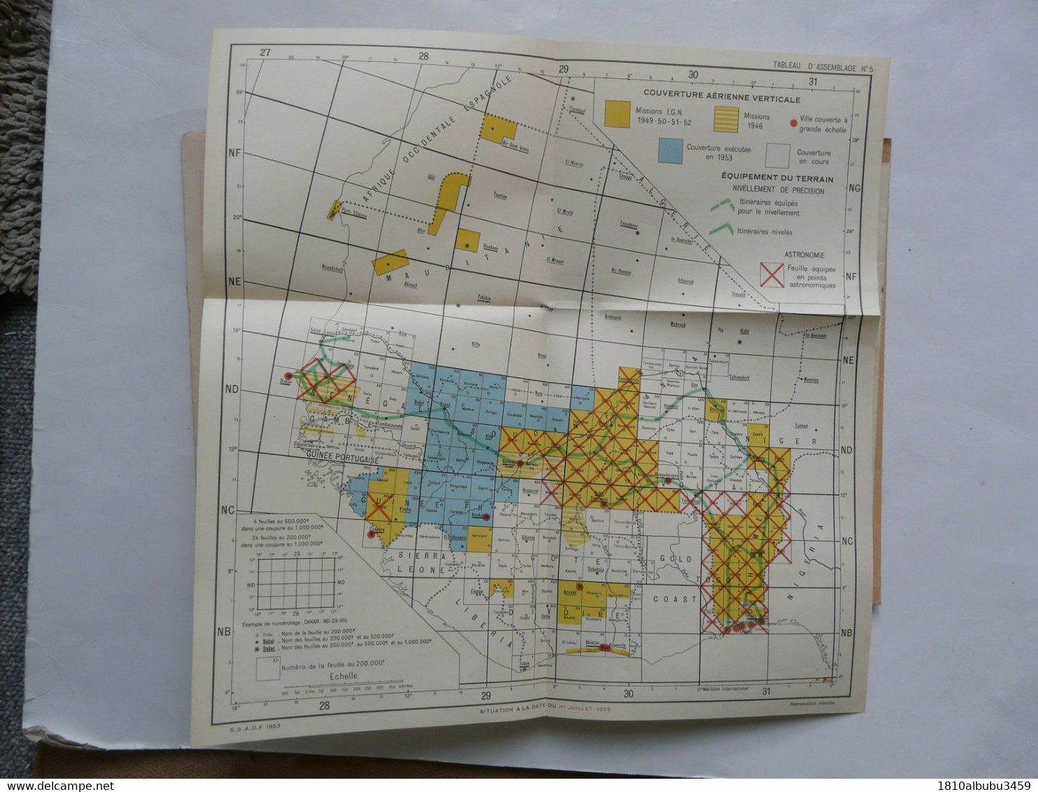 LA COUVERTURE PHOTOGRAPHIQUE DE L'A.O.F. - Carte De L'A.O.F. AU 200.000e - Tableau D'assemblage - Geografía