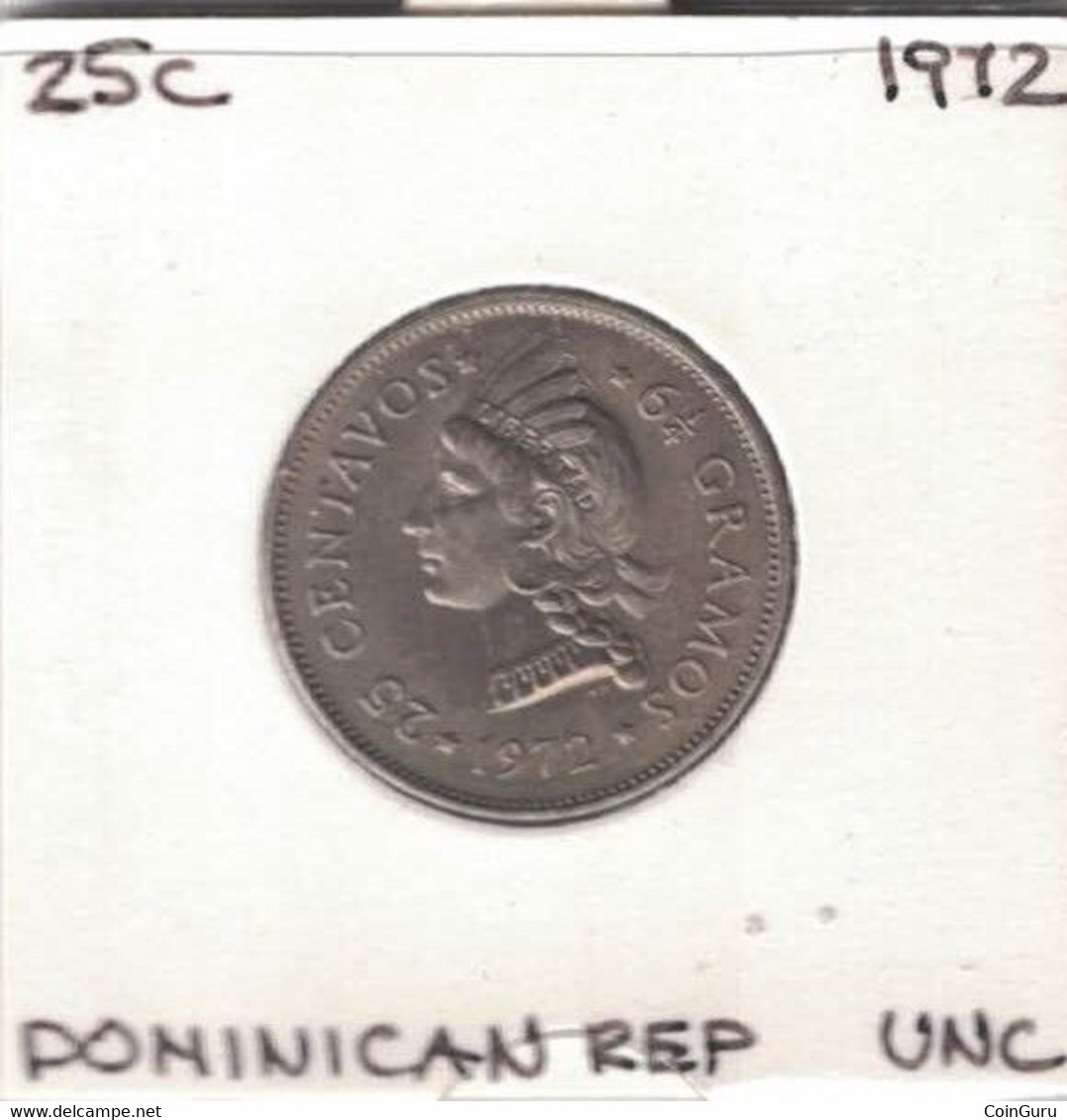 Dominicana 25 Centavos 1972 UNC - Dominicana