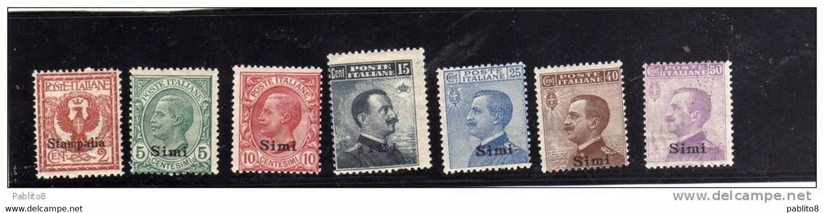 EGEO 1912 SIMI SOPRASTAMPATI D'ITALIA SERIE COMPLETA COMPLETE SET MNH - Egée (Simi)