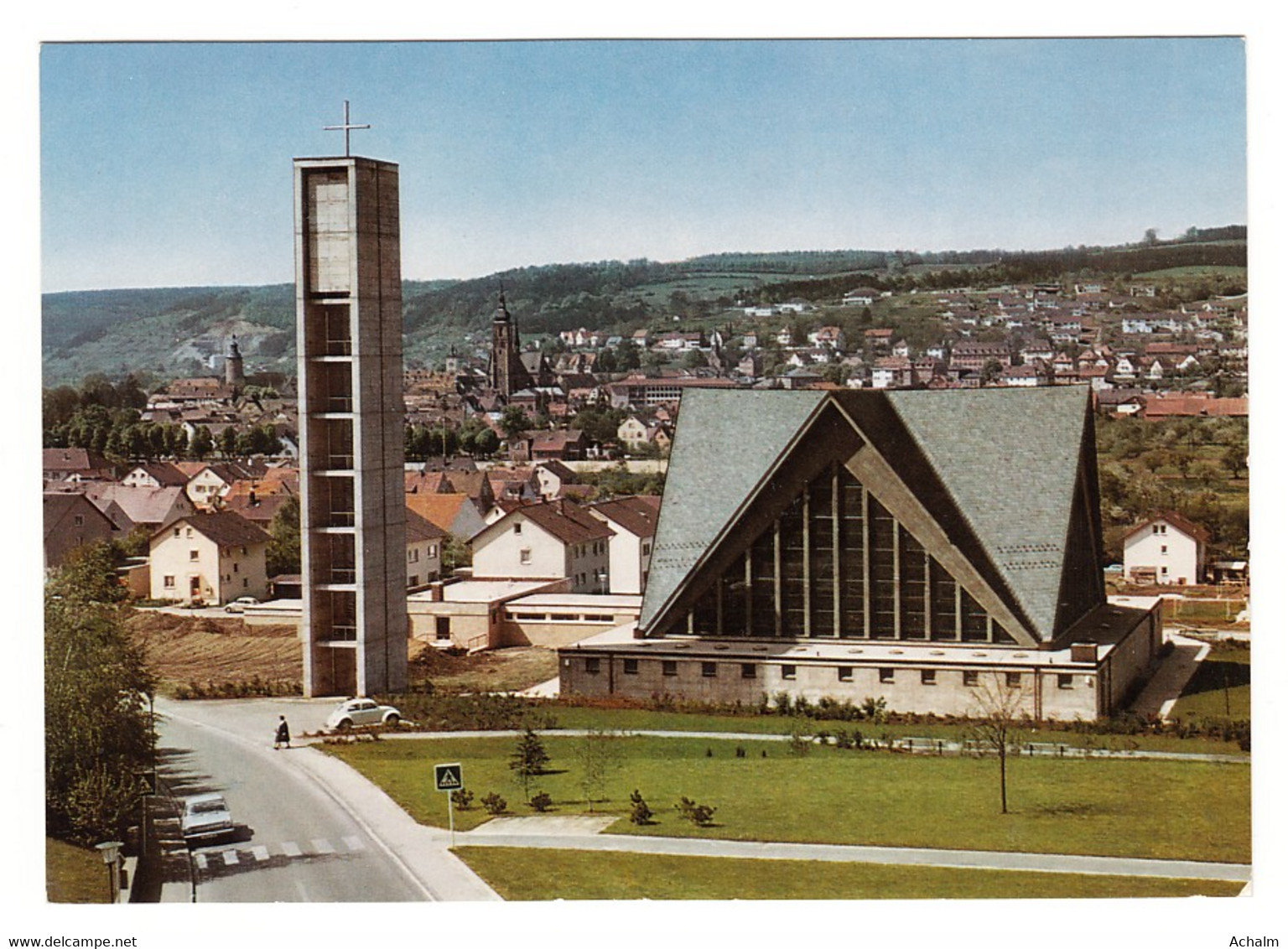 Tauberbischofsheim - Blick Auf Die St. Bonifatius Kirche Und Die Stadt - Tauberbischofsheim