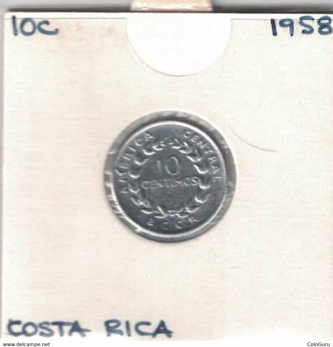 Costa Rica 10 Centimos 1958 - Costa Rica