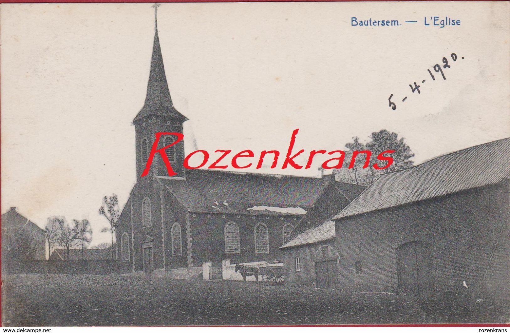 Bautersem Kerk L'Eglise Sint-Hilariuskerk Boutersem Geanimeerd Met Paard En Kar Omg. Leuven Hageland ZELDZAAM - Boutersem