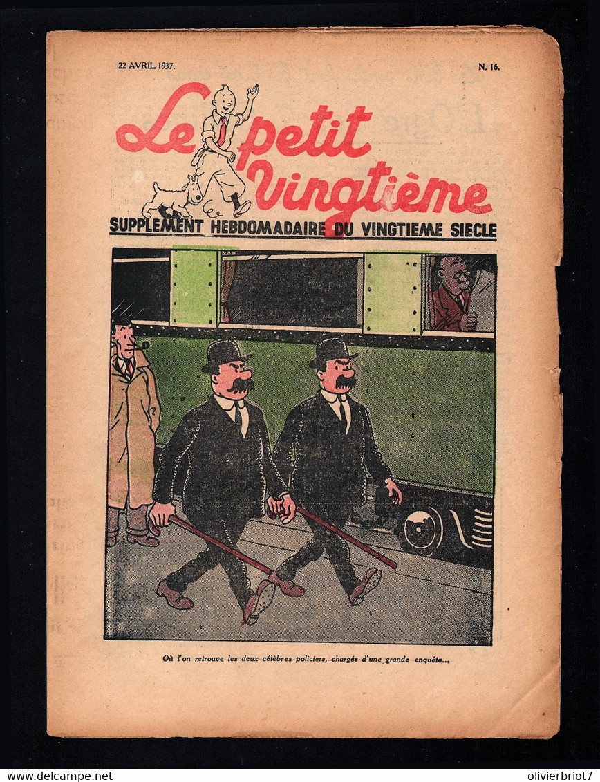 Hergé - Tintin -Le Petit Vingtième N° 16 Du 22/04/1937 - E.O. - Les Nouvelles Aventures De TINTIN Et MILOU - Tintin