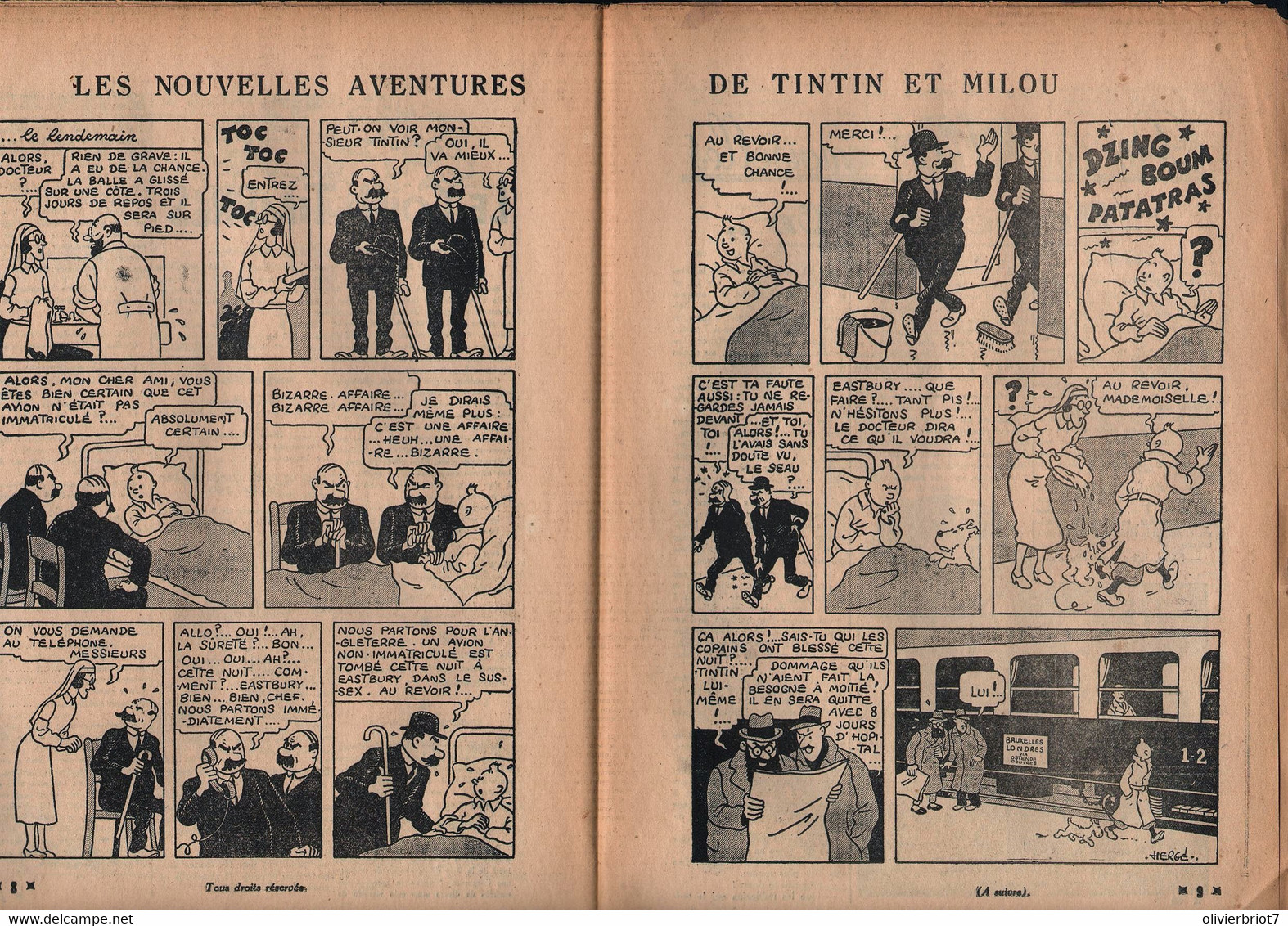 Hergé - Tintin -Le Petit Vingtième N° 16 Du 22/04/1937 - E.O. - Les Nouvelles Aventures De TINTIN Et MILOU - Kuifje