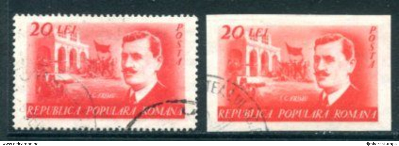 ROMANIA 1949 Jon Frimu Perforated And Imperforate Used.  Michel 1179A-B - Gebruikt