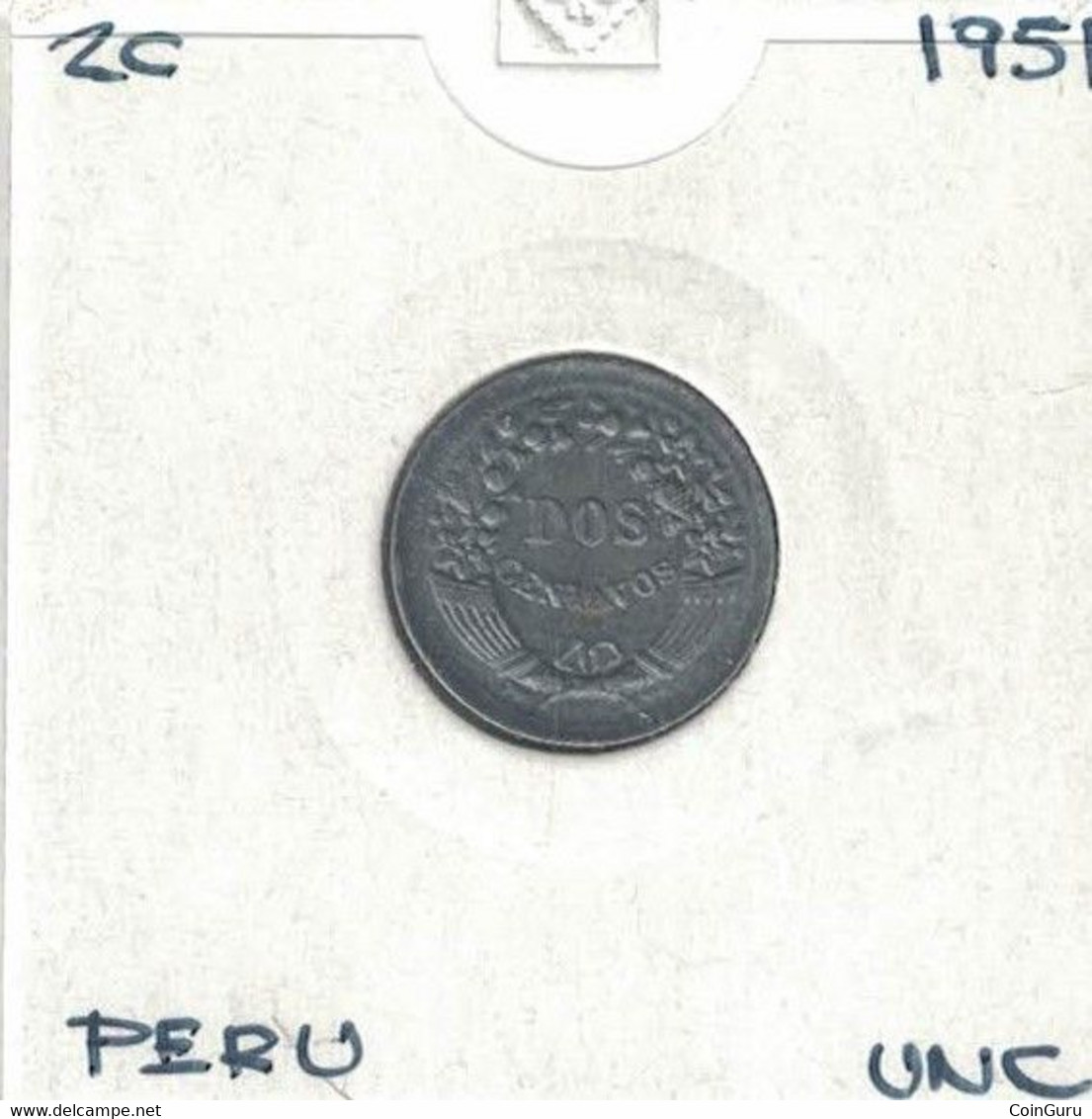 Peru  2 Centavos 1951 UNC - Peru