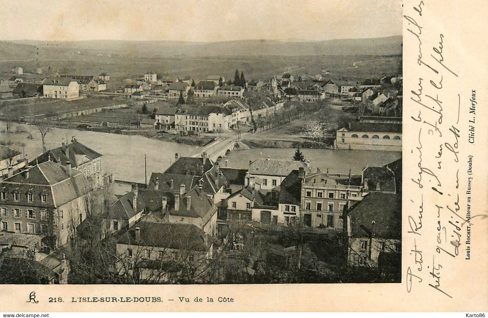 L'isle Sur Le Doubs * 1902 * Vu De La Côte - Isle Sur Le Doubs