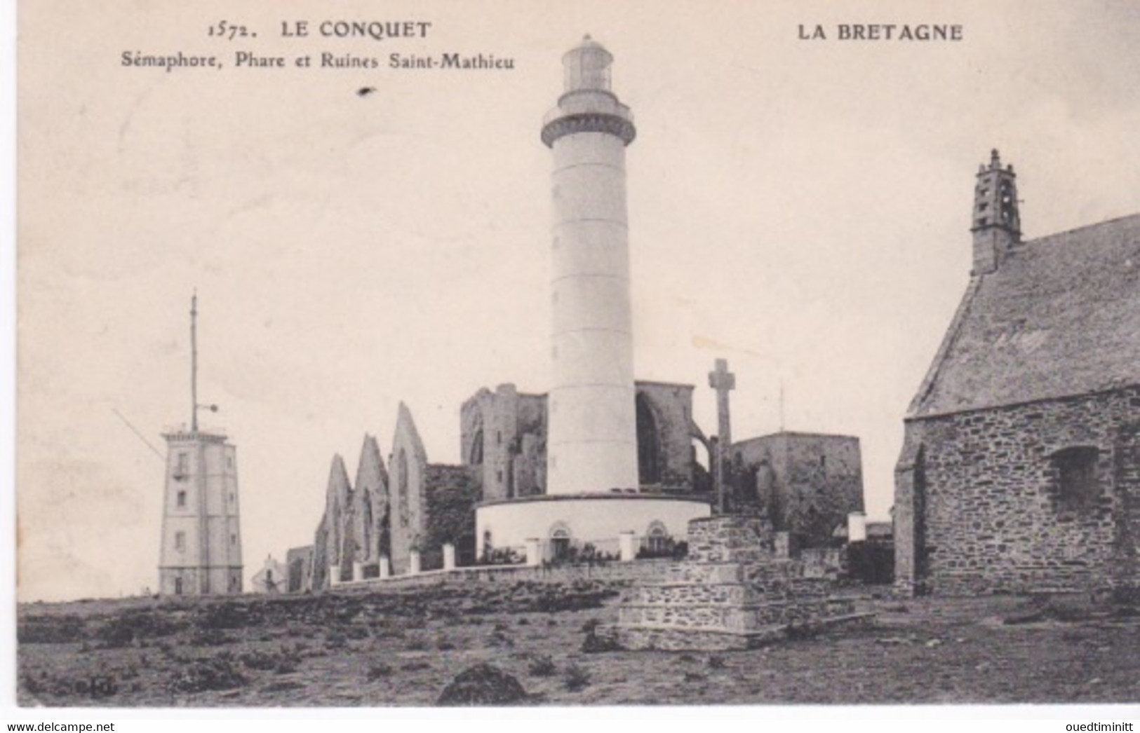 Le Conquet, Sémaphore, Phare Et Ruines St Mathieu 1911. - Le Conquet