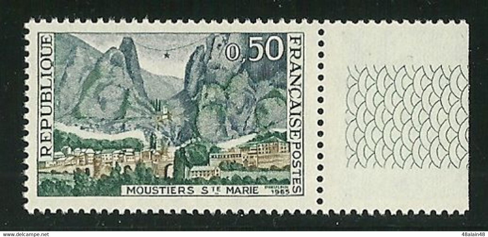 Variété Signée Calves - Y&T N° 1436a - Moustiers-Sainte-Marie -- Bas Des Montagnes Non Imprimé - Ongebruikt