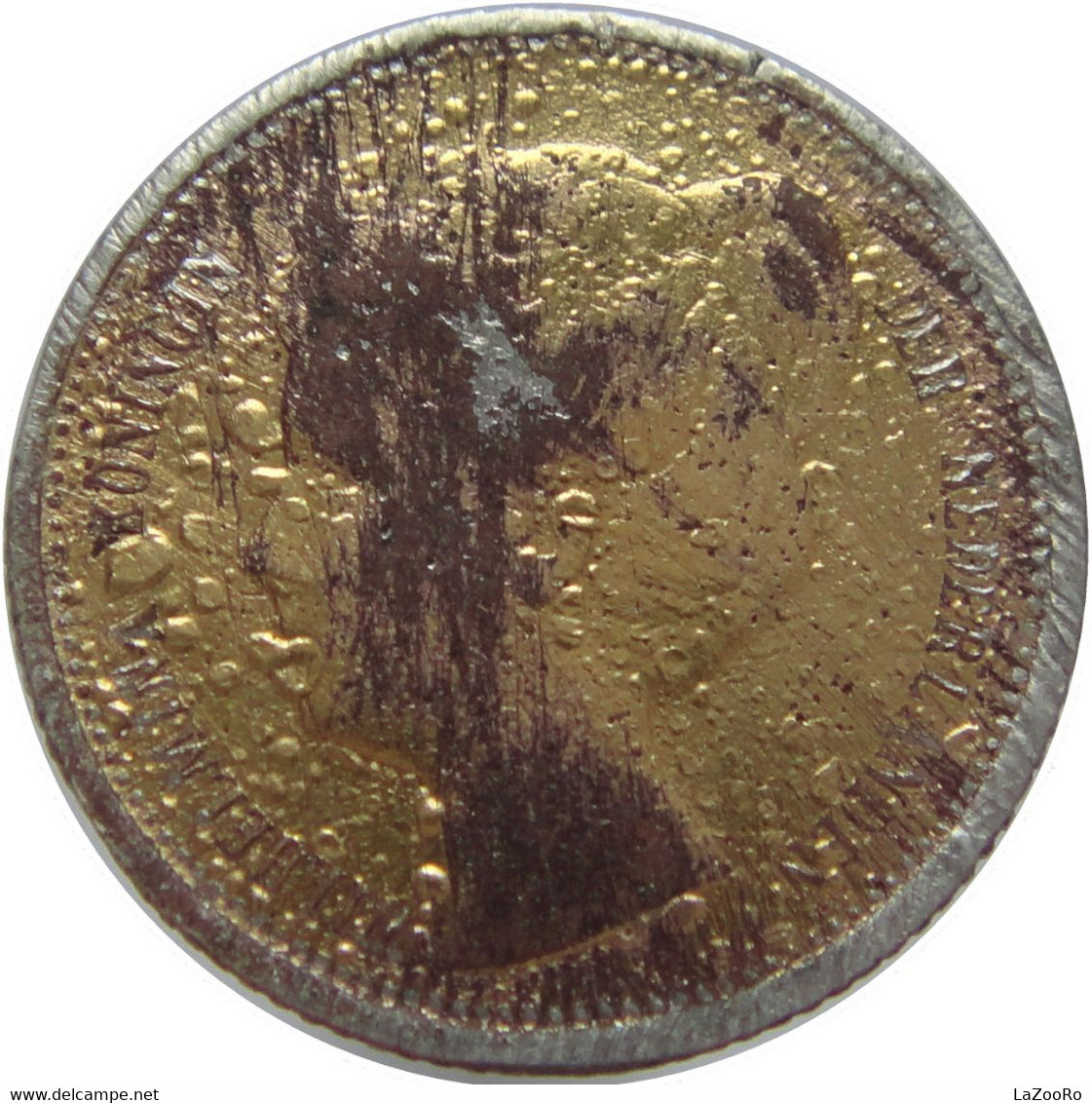 LaZooRo: Curaçao 1/10 Gulden 1901 VF Gold Plated - Silver - Curaçao