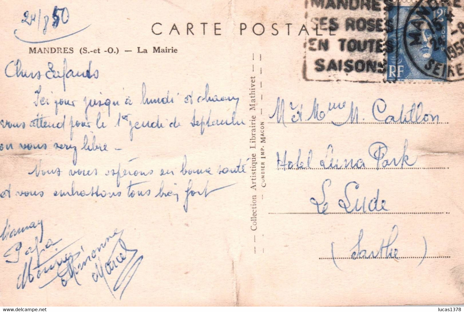 94 / MANDRES / LA MAIRIE / 1950 - Mandres Les Roses