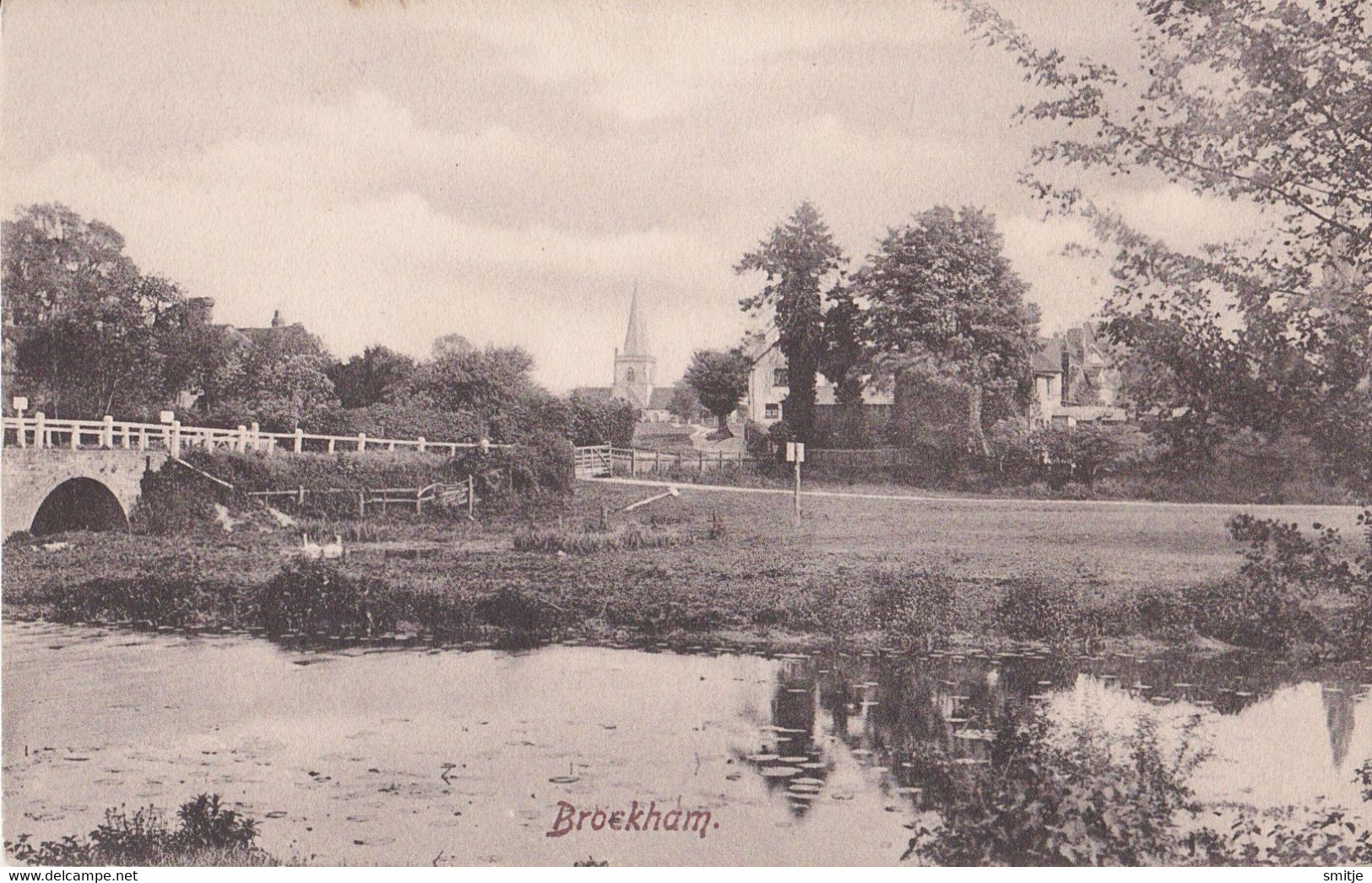 BROCKHAM 1910's PANORAMA PANORAMIC VIEW TOWN CHURCH BRIDGE - SURREY - MOLE VALLEY - Surrey