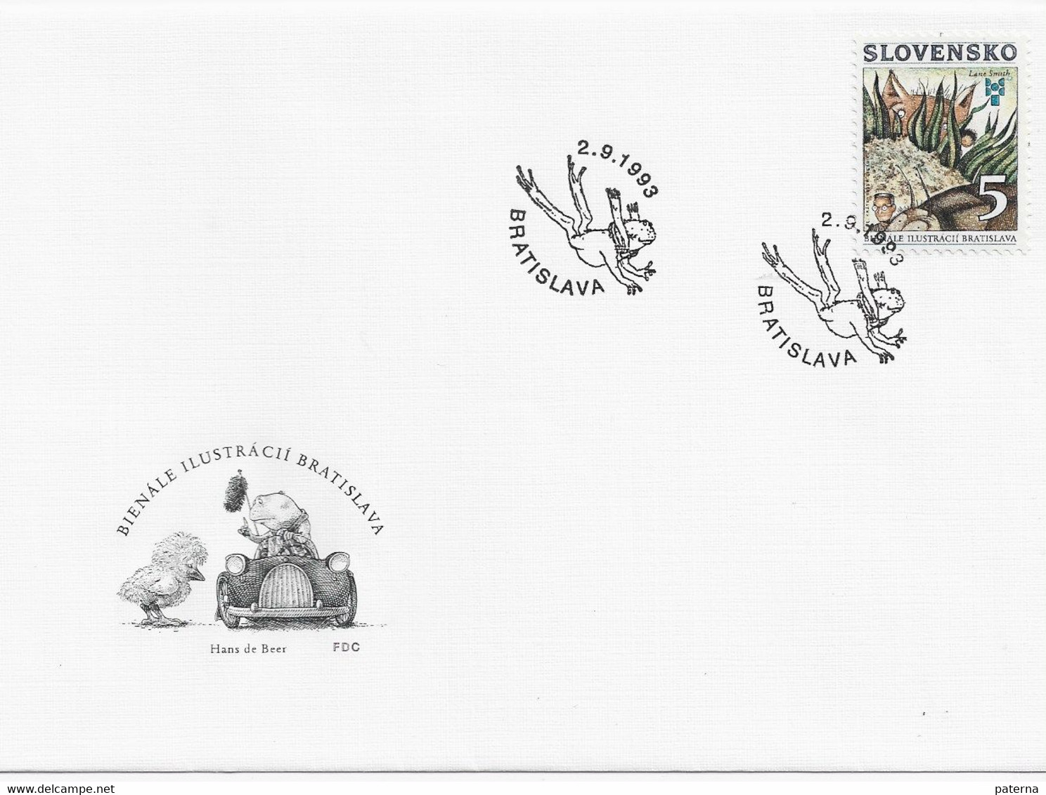 3572 FDC Slovensko Bratislava 1993,bienale Ilustrácií, Hans De Beer - Covers & Documents