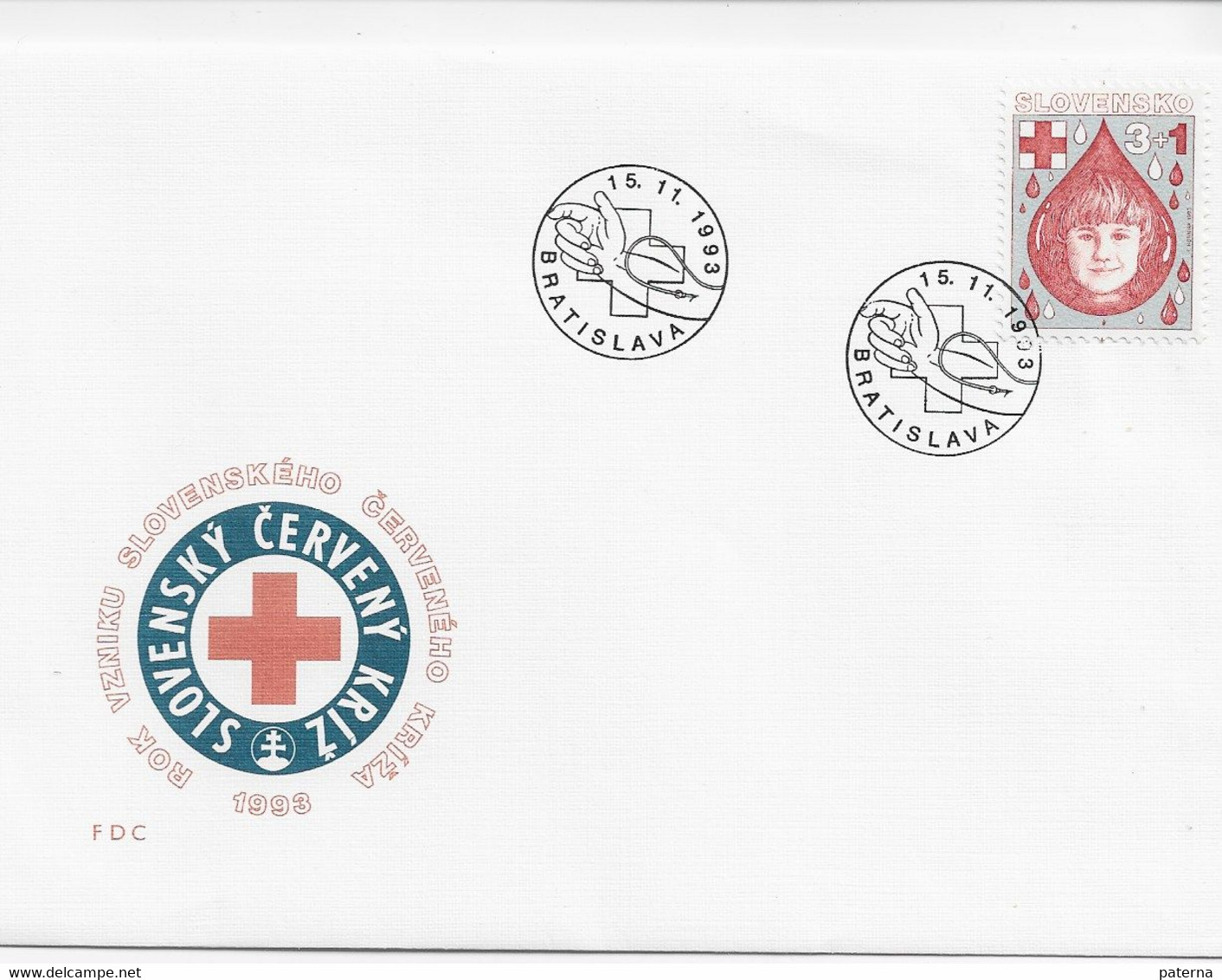 3572 FDC Slovensko Bratislava 1993,Cruz  Roja, Červený Kríž - Lettres & Documents