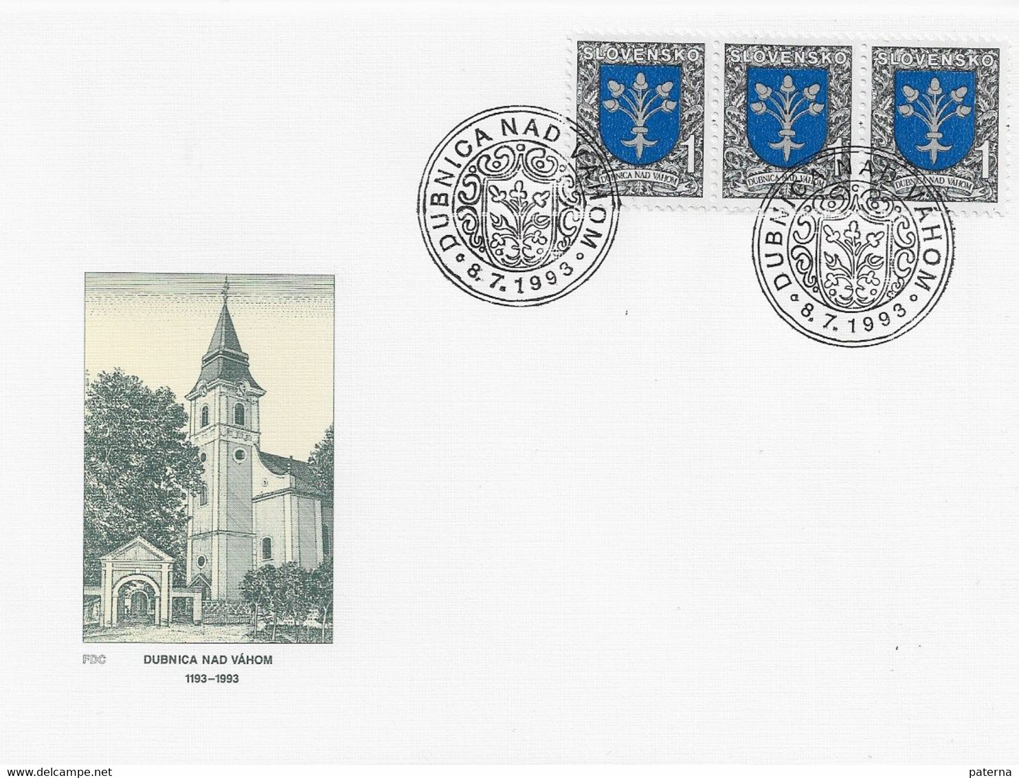 3572 FDC Dubnica Nad Vahom  1993 - Covers & Documents