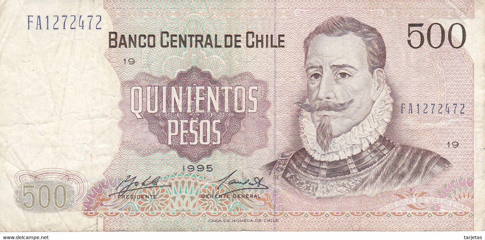 BILLETE DE CHILE DE 500 PESOS  DEL AÑO 1995  (BANKNOTE) - Chile