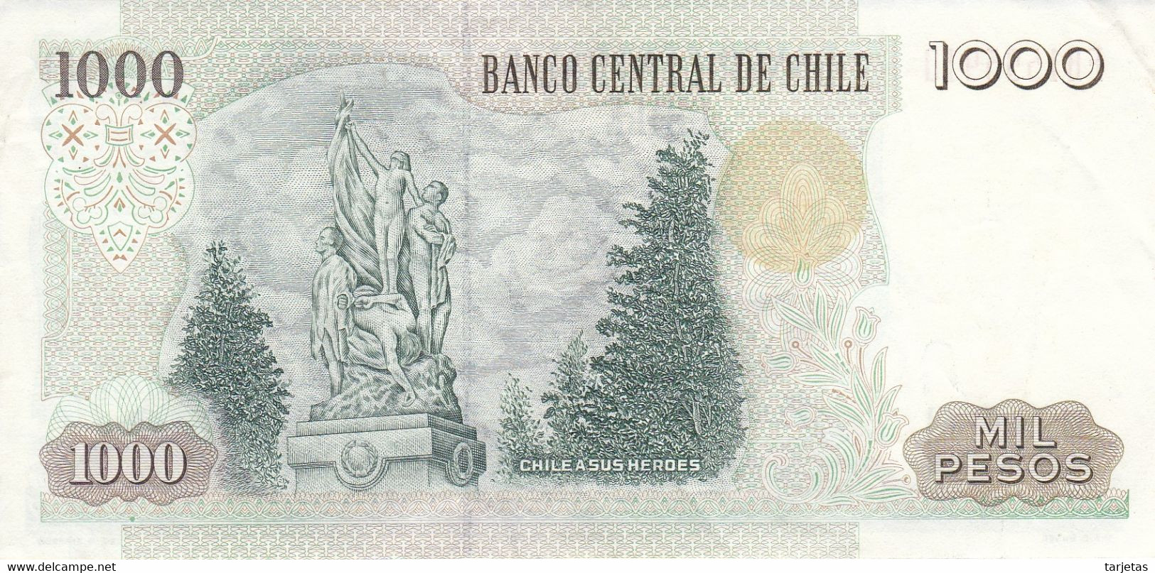 BILLETE DE CHILE DE 1000 PESOS DEL AÑO 1993  (BANK NOTE) - Chile