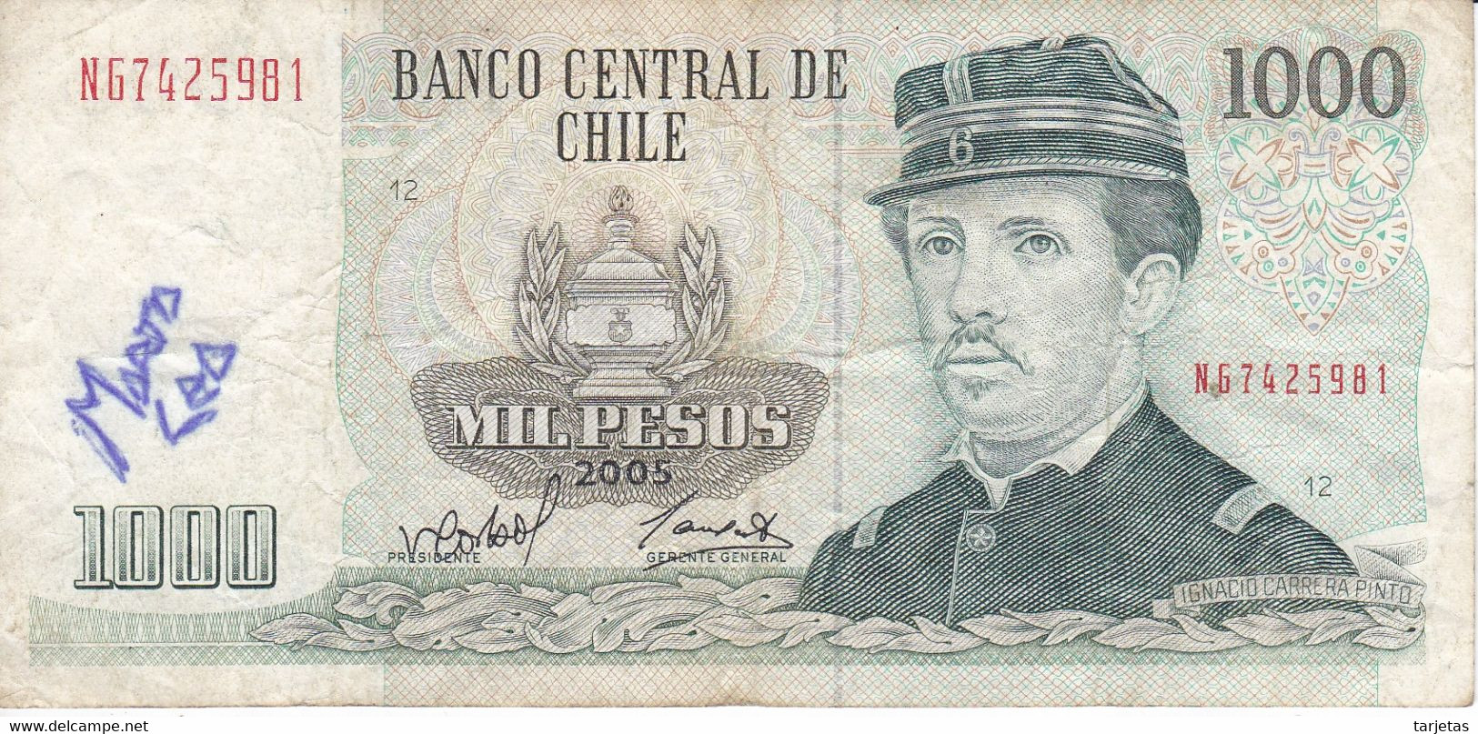 BILLETE DE CHILE DE 1000 PESOS DEL AÑO 2005  (BANK NOTE) - Chili