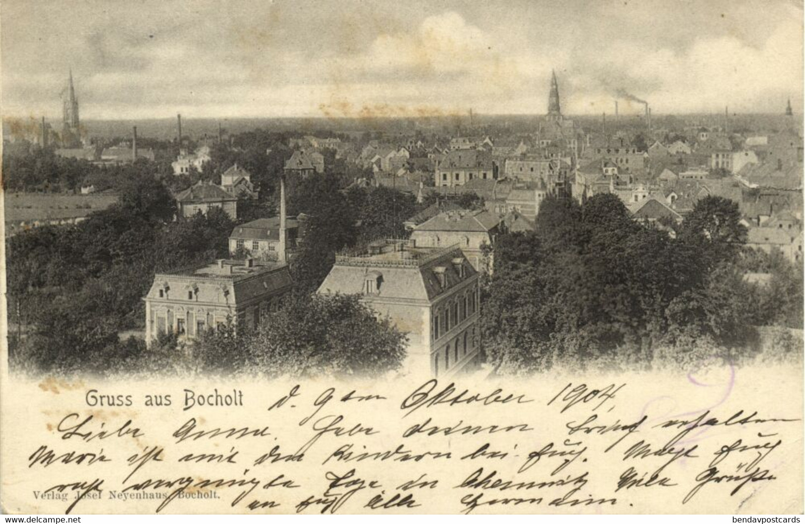 BOCHOLT I. W., Gruss Aus, Gesamtansicht (1904) AK - Bocholt