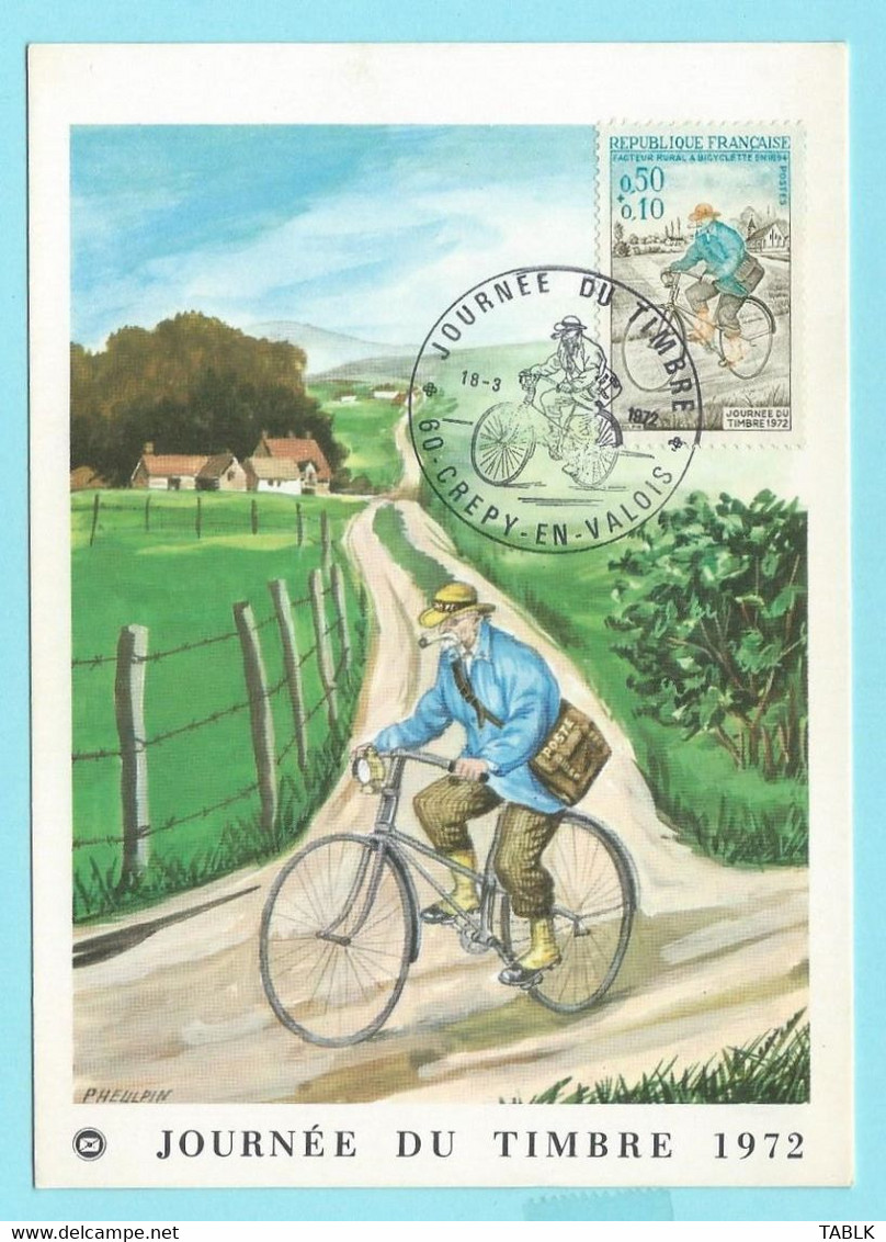 2299 - FRANKRIJK - FRANCE - POSTBODE PER FIETS - FACTEUR - JOURNEE DU TIMBRE 1972 - Autres & Non Classés