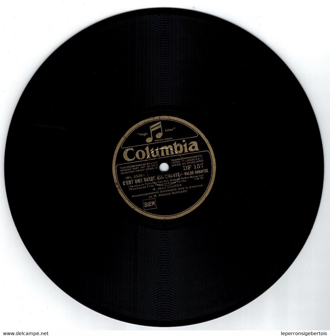 78 Tours - Tu Me Dis: Non-tango Chanté - C'est Une Valse Qui Chante - Valse Chantée - Disque Columbia - 78 Rpm - Gramophone Records