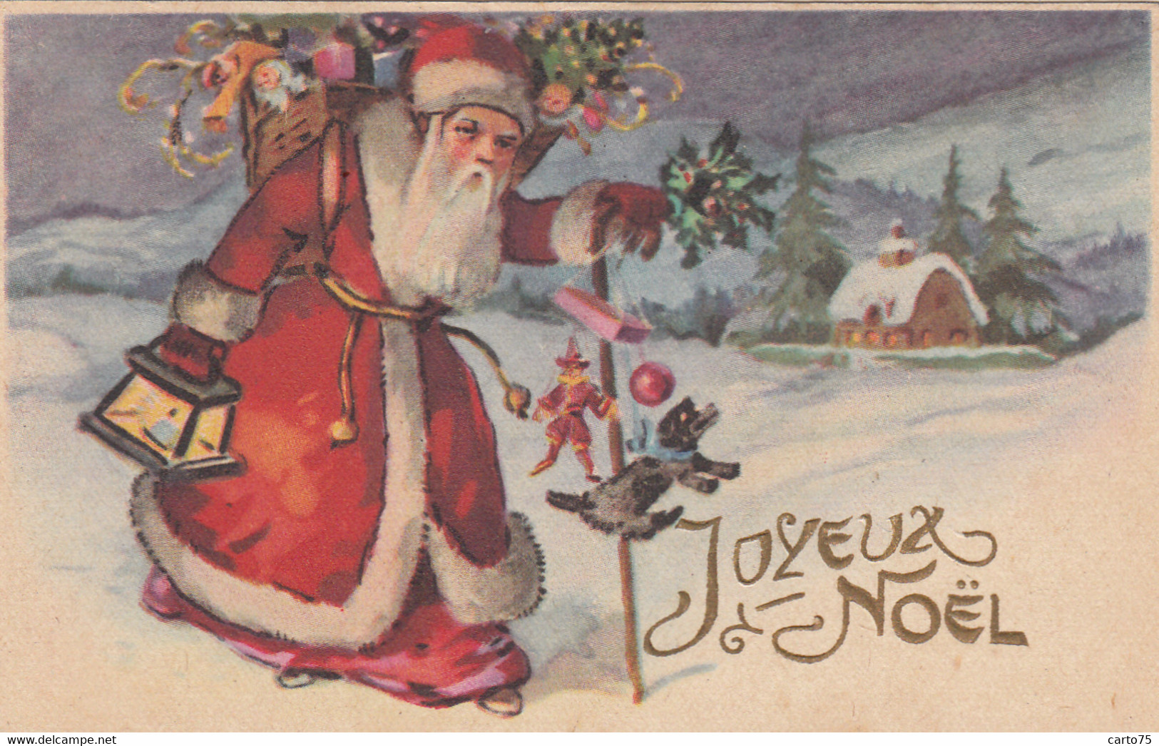 Fêtes - Carte De Noël - Père Noël - Lanterne - Cadeaux - Jouets - Peluche - Marionnette - Other & Unclassified