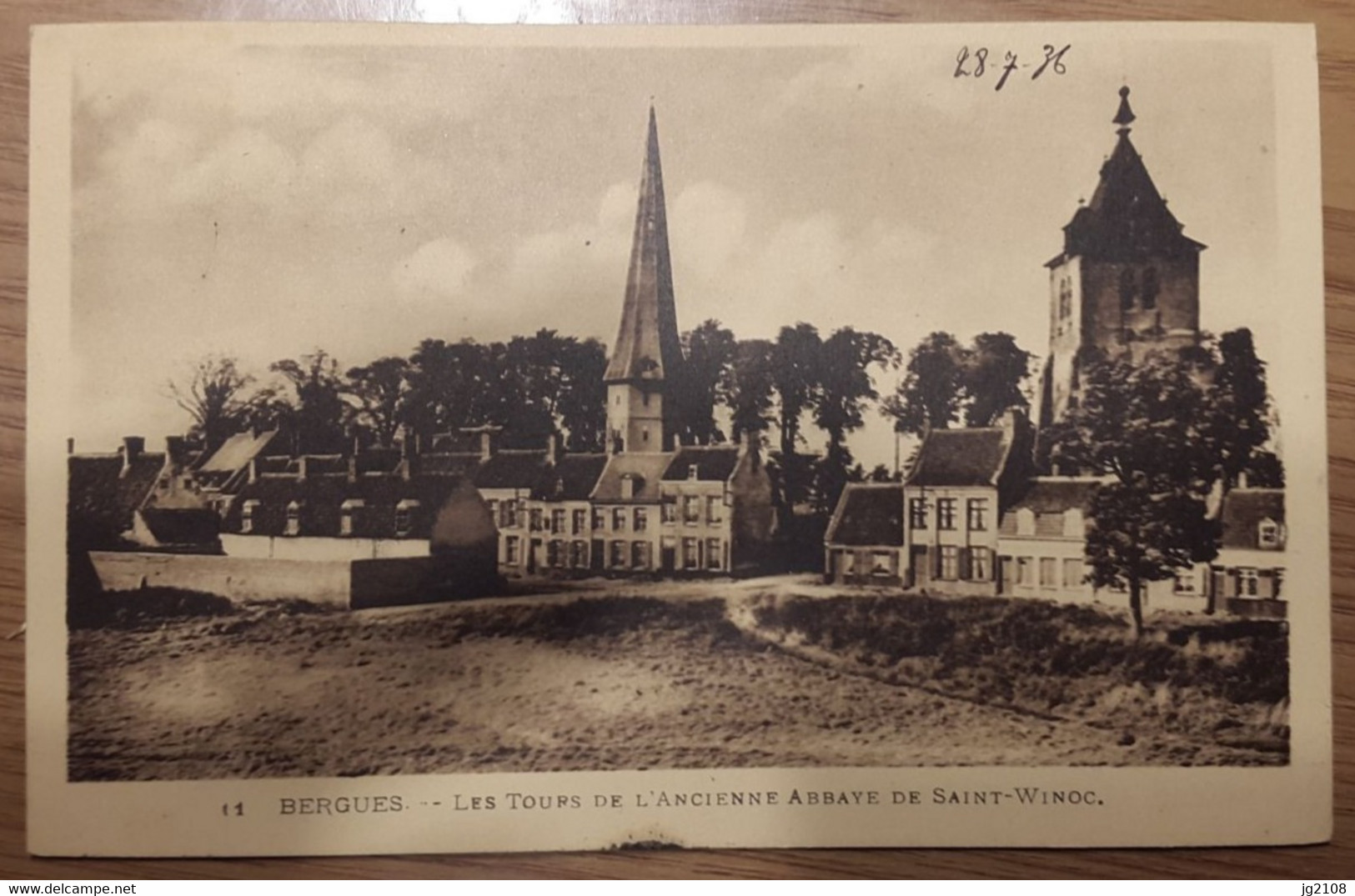 Carte Postale Bergues Les Tours De L'ancienne Abbaye De Saint Winoc 1936 - Bergues