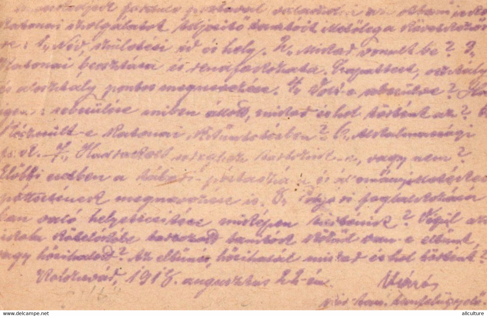 A90  - PORTOMENTES LEVELEZO LAP TO KOLOSVAR CLUJ ROMANIA 1918 - WO1