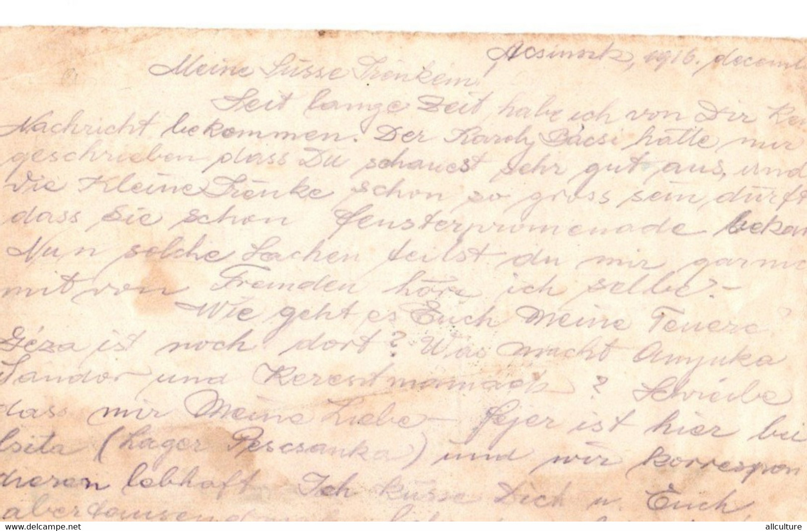 A103 - PRISONNIERS DE GUERE ,SIBERIA , SIBIRIEN,RUSSIA 1WW , PRISONS FROM AIUD / NAGYEMYED ROMANIA 1916 - World War 1 Letters