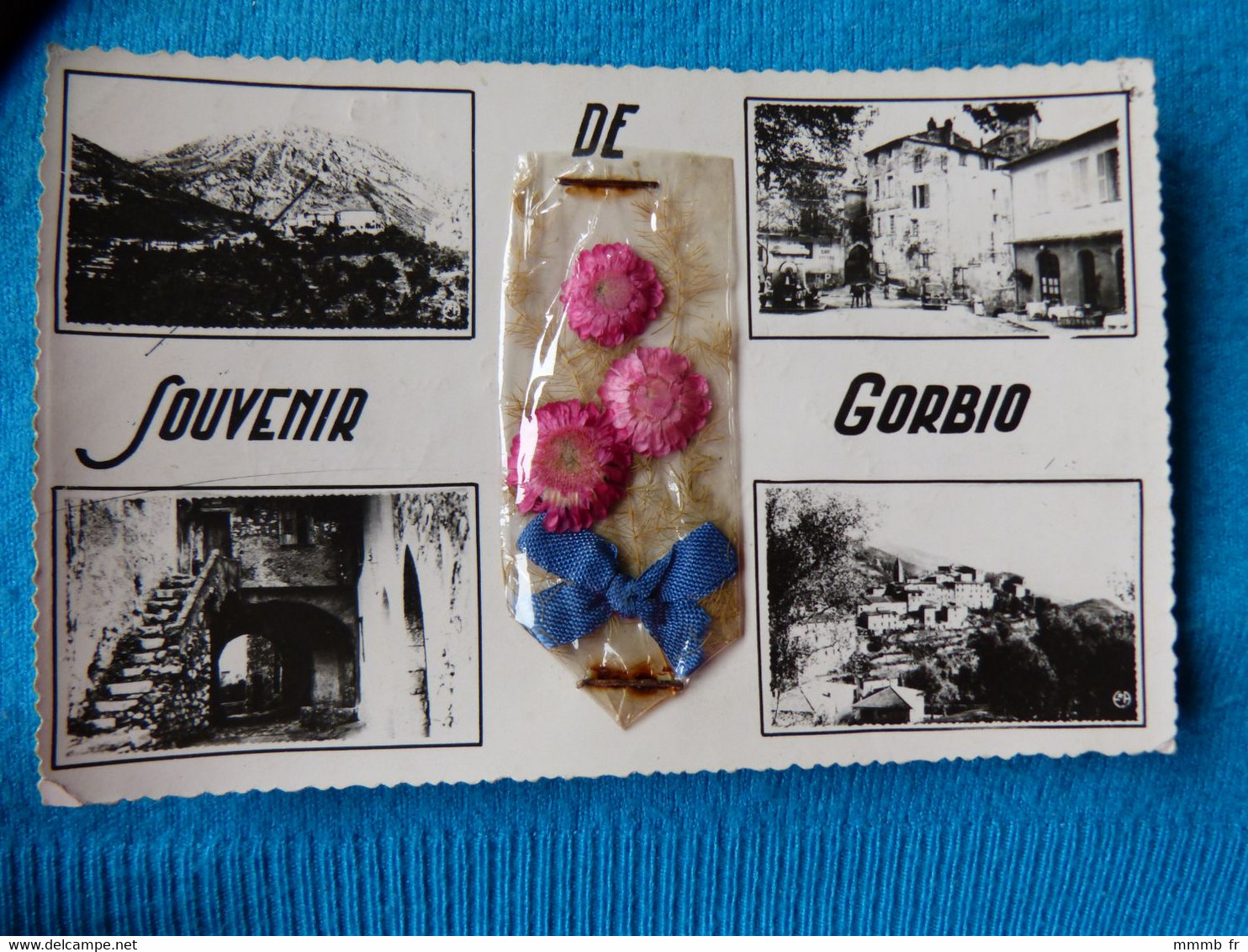 COL - SOUVENIR DE GORBIO 06 AVEC SACHET DE FLEURS - CPSM - Andere & Zonder Classificatie