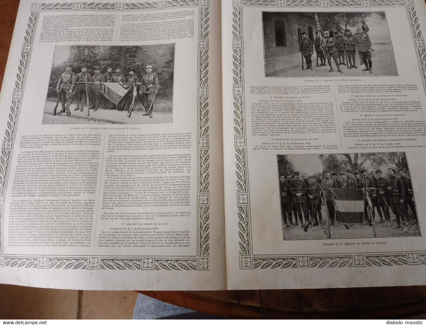 1914-18     " Les Fourragères "   : LES ZOUAVES ET LES TIRAILLEURS,  L'INFANTERIE LEGERE D'AFRIQUE - Frankrijk