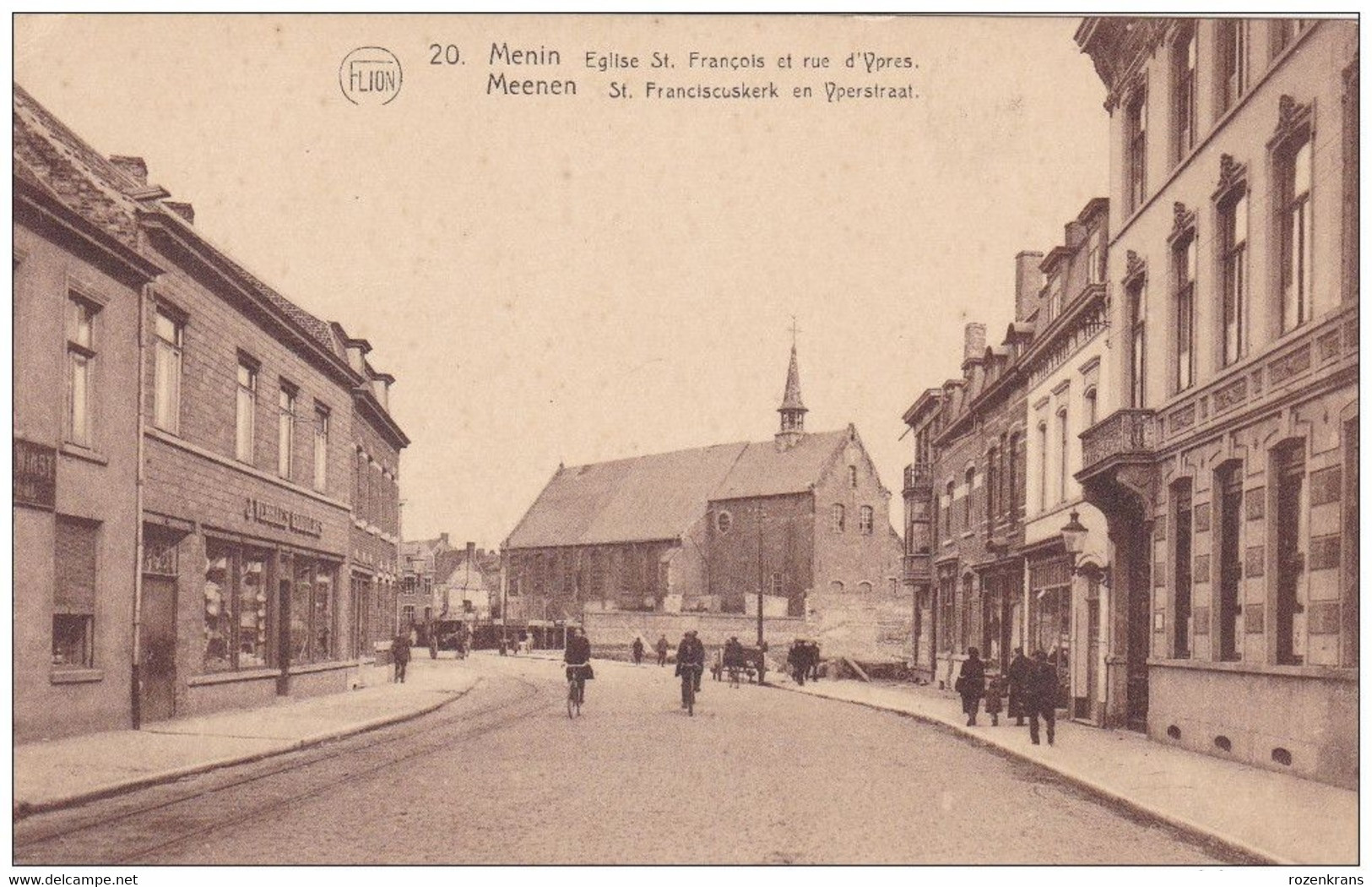 Meenen Menen Menin St Franciscuskerk En Yperstraat Sint-Franciscus - Menen