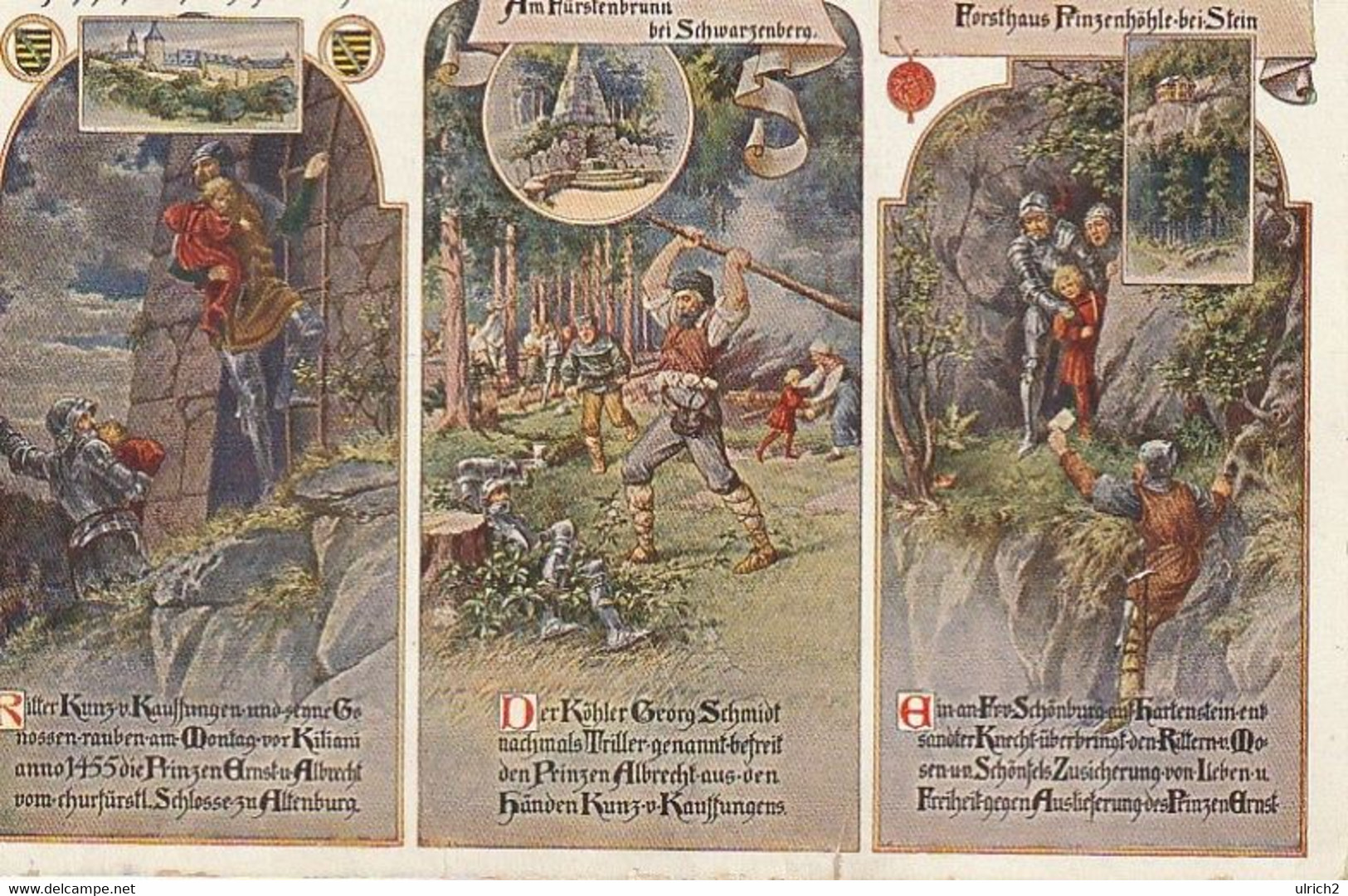 AK Ritter Kunz V. Kauffungen - Prinzen Ernst U. Albrecht V. Altenburg - Köhler Georg Schmid - Ca. 1910 (53176) - Märchen, Sagen & Legenden