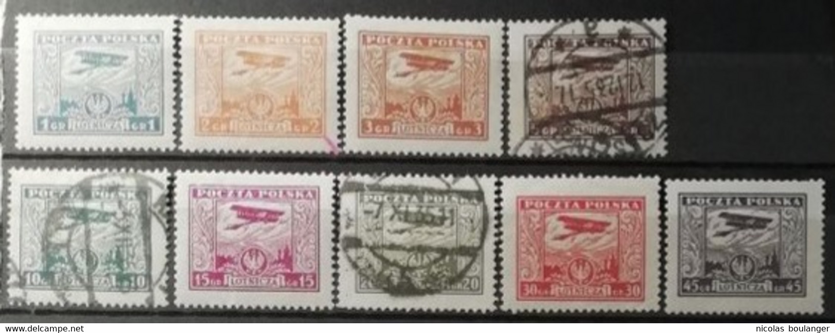 Pologne 1925 / Yvert Poste Aérienne N°1-9 / * Et Used - Unused Stamps