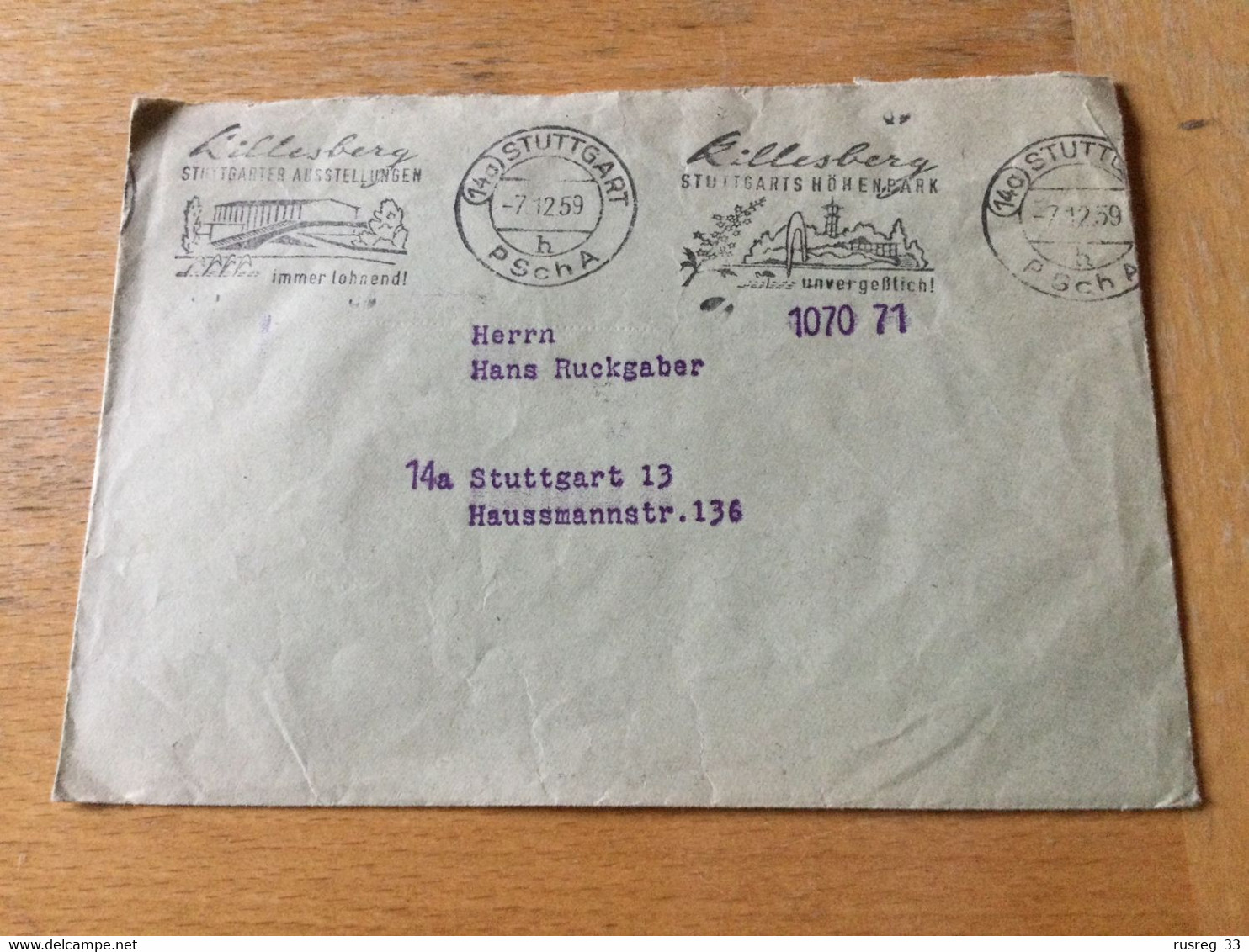 K13 BRD 1959 Brief Vom Postscheckamt Stuttgart Mit Mwst. Und Werbung Postalia Postautomatisation - Brieven En Documenten