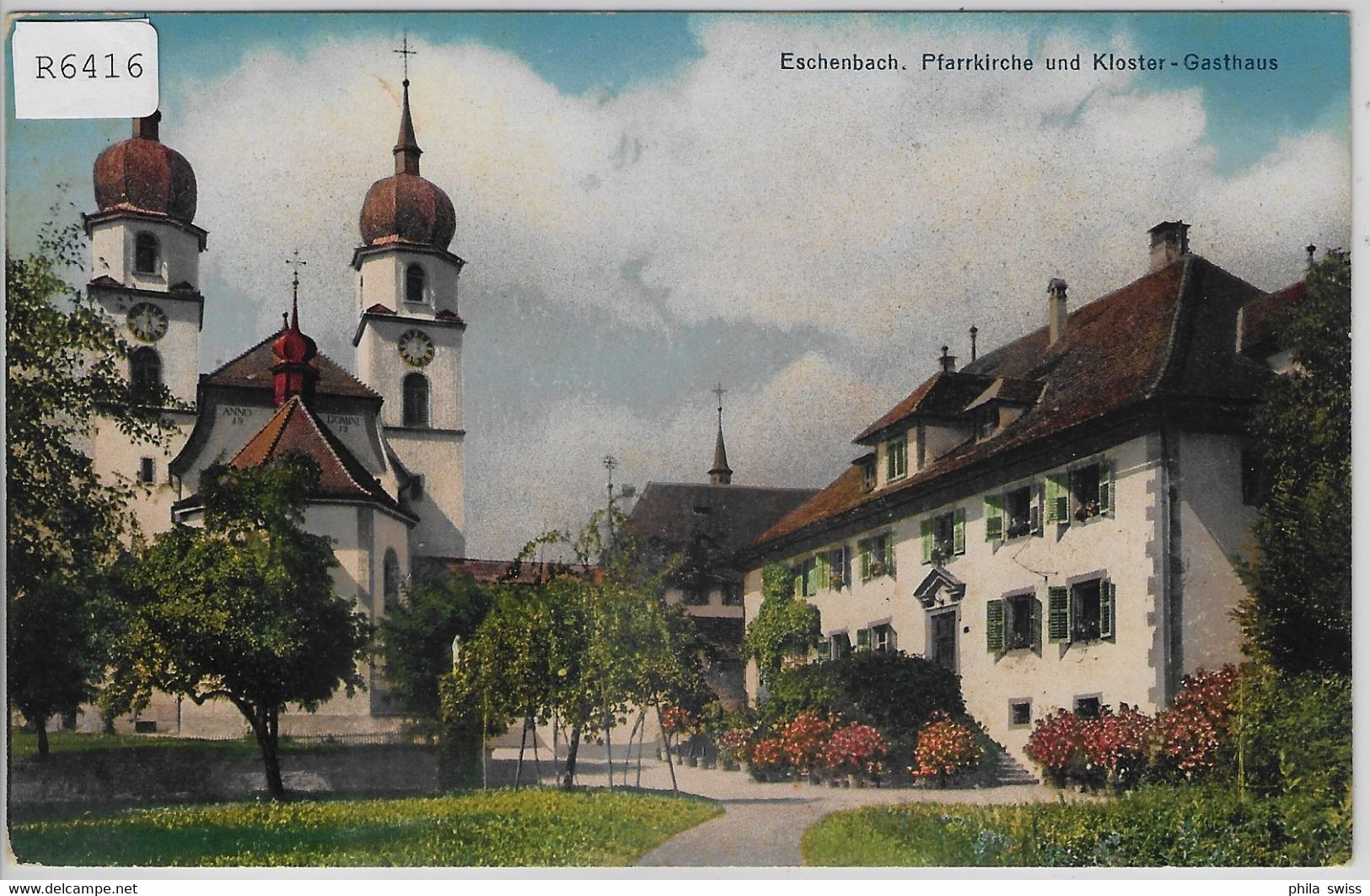 Eschenbach LU - Pfarrkirche Und Kloster-Gasthaus - Litho - Eschenbach