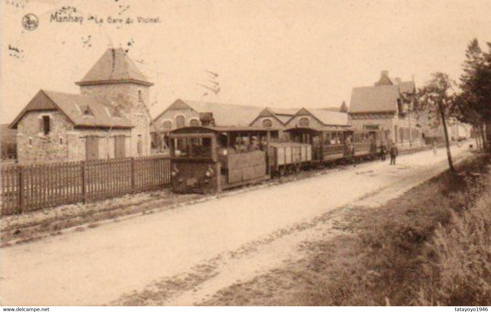 Manhay La Gare Du Vicinal Tram Train Circulé En 1927??? - Manhay