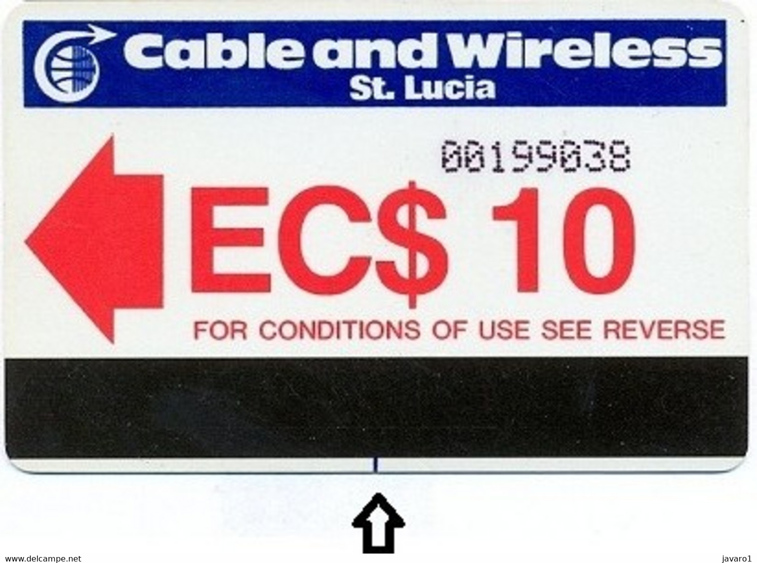 STLUCIA : A01A EC$ 10 Red (T) USED - Saint Lucia