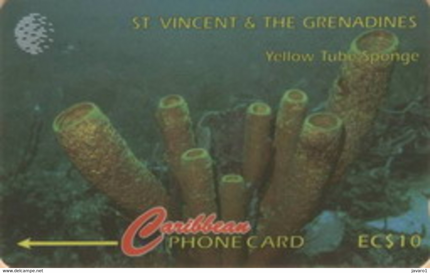 STVINCENT : 052F 10 Yellow Tube + Sponge USED - St. Vincent & Die Grenadinen