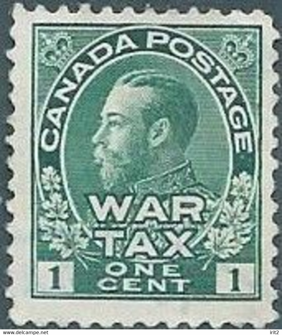 Canada -1915 King George V In Admiral's Uniform Overprinted "War Tax"-1C Green,MNH - Oorlogsbelastingen