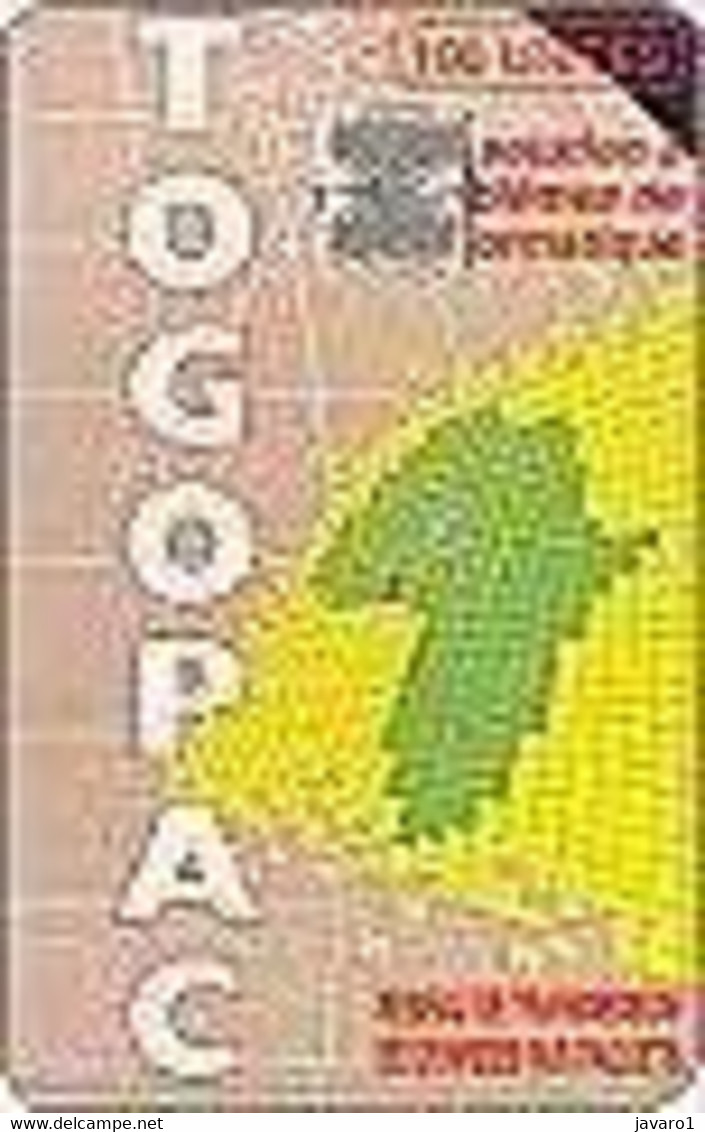 TOGO : 14 100u TOGOPAC CHIP On Front USED - Togo