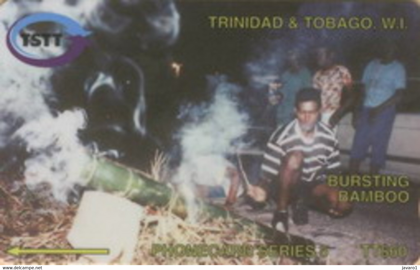 TRINIDAD : 098AA TT$60 BURSTING BAMBOO Control With 0 Not Slashed USED - Trinidad & Tobago