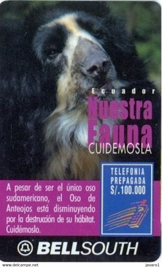 ECUADOR : BSP103F 100 BEAR Sticker 30 Days Over 45 Days USED - Ecuador