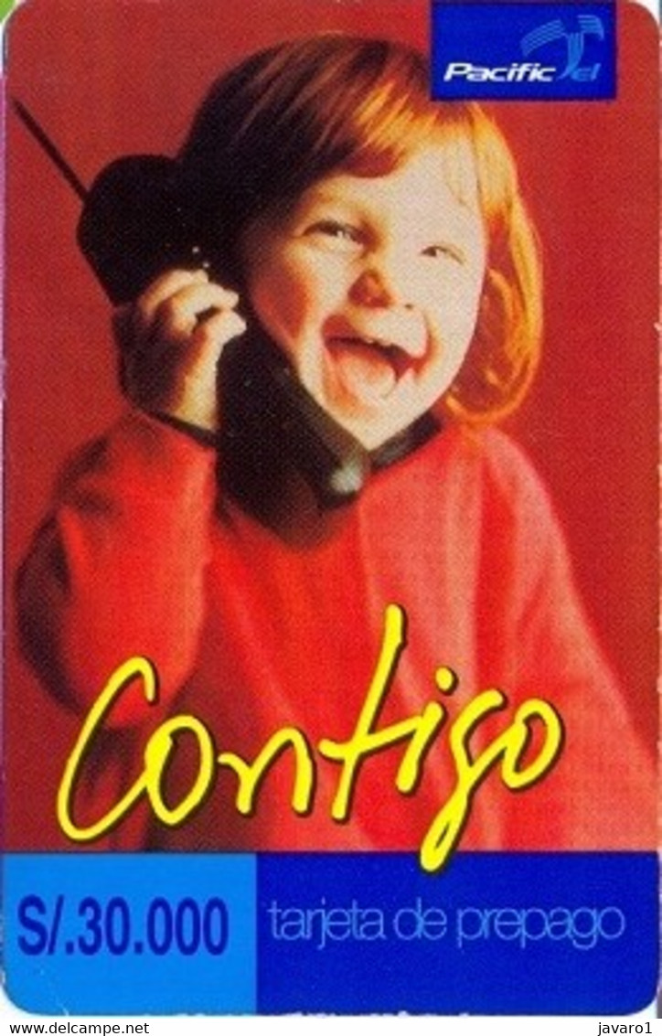 ECUADOR : PAC001 30000 Kid On Phone CONTIGO USED - Ecuador